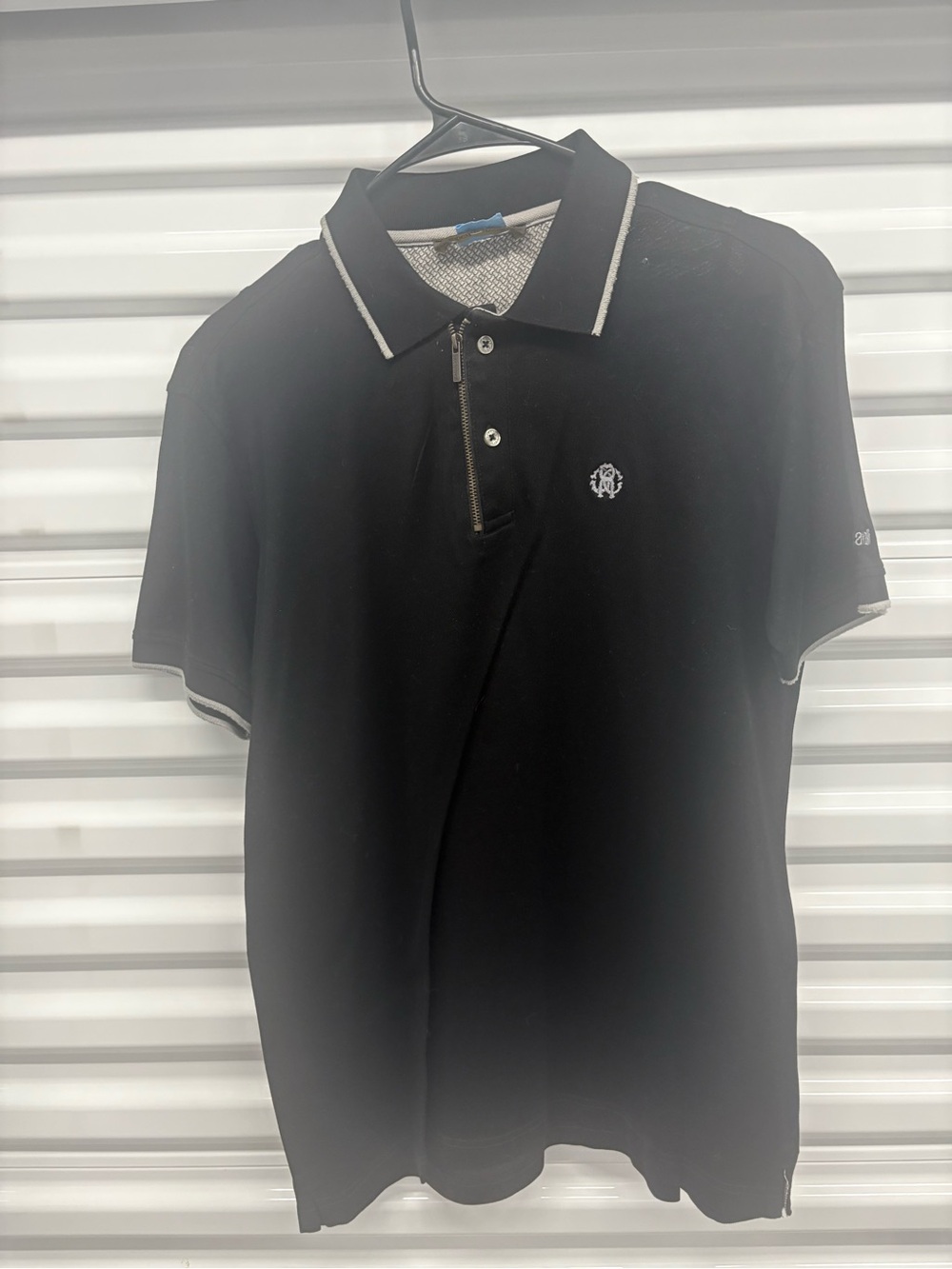 Roberto Cavalli Black Polo with White Trim